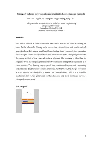 1 Transport-Induced Inversion of Screening Ionic Charges In