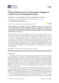 Contrast Enhancement for Topographic Imaging in Confocal Laser Scanning Microscopy