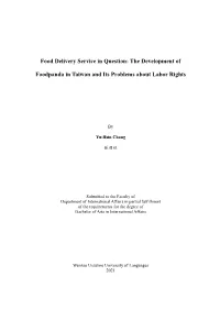 Food Delivery Service in Question: the Development Of