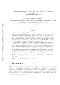 Generalized Spectral Characterizations of Almost Controllable Graphs