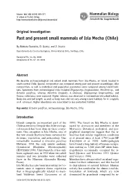 Past and Present Small Mammals of Isla Mocha (Chile)