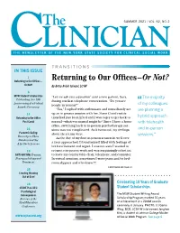Returning to Our Offices–Or Not? Or Not? by Betsy Robin Spiegel, LCSW