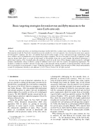 Basic Targeting Strategies for Rendezvous and Yby Missions to the Near-Earth Asteroids Ettore Perozzia;B;∗, Alessandro Rossia;C, Giovanni B