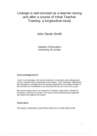 Change in Self-Concept As a Teacher During and After a Course of Initial Teacher Training: a Longitudinal Study