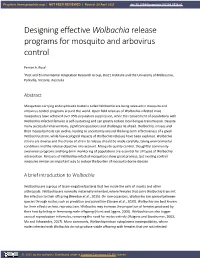 Designing Effective Wolbachia Release Programs for Mosquito and Arbovirus Control