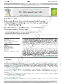 Estimating Density of Secretive Terrestrial Birds (Siamese Fireback) in Pristine and Degraded Forest Using Camera Traps and Distance Sampling