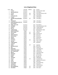 List of Digitized Films