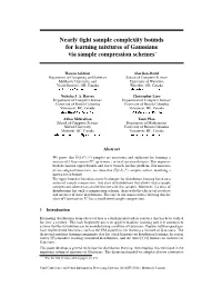 Nearly Tight Sample Complexity Bounds for Learning Mixtures of Gaussians Via Sample Compression Schemes∗