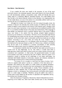 New Networks 1 If You Mention the Term New Media in The