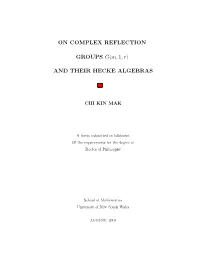 ON COMPLEX REFLECTION GROUPS G(M,1,R)