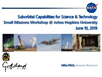 Suborbital Platforms and Range Services (SPARS)