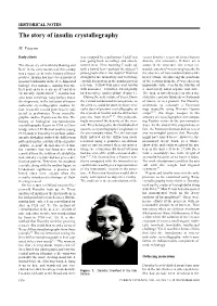 The Story of Insulin Crystallography