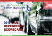 2010 Car Dependency Scorecard