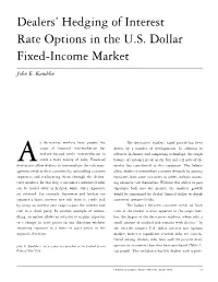 Dealers' Hedging of Interest Rate Options in the U.S. Dollar Fixed