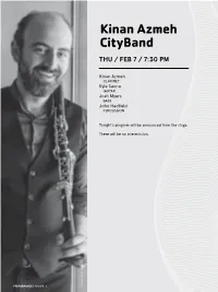 Kinan Azmeh Cityband THU / FEB 7 / 7:30 PM