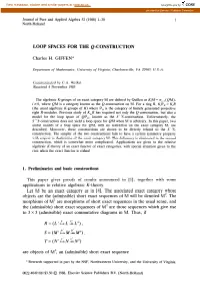 LOOP SPACES for the Q-CONSTRUCTION Charles H