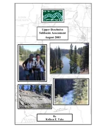 Upper Deschutes Subbasin Assessment August 2003
