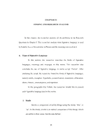 CHAPTER IV FINDING and RESEARCH ANALYSIS in This Chapter, the Researcher Answers All the Problems in the Research Questions in C