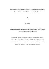 Distinguishing Between Altruistic Behaviours: the Desirability of Considerate And