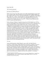 May 2005 the Canadian Quandary Introduction by William Watson