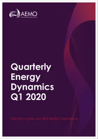 Quarterly Energy Dynamics Q1 2020