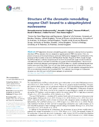 Structure of the Chromatin Remodelling Enzyme Chd1 Bound to A