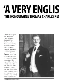 The Honourable Thomas Charles Reginald Agar-Robartes MP (1880–1915)