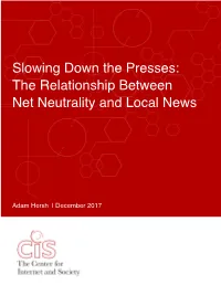 The Relationship Between Net Neutrality and Local News