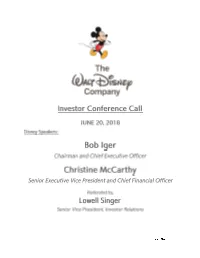 Transcript of Today's Remarks on Our Website