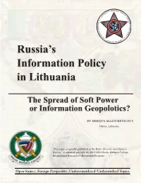 2007-01-01 Russia's Information Policy in Lithuania