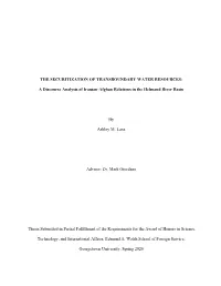 A Discourse Analysis of Iranian-Afghan Relations in the Helmand River Basin