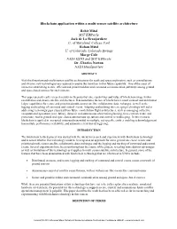 Blockchain Application Within a Multi-Sensor Satellite Architecture