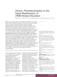 Chronic Thrombocytopenia As the Initial Manifestation of STIM1