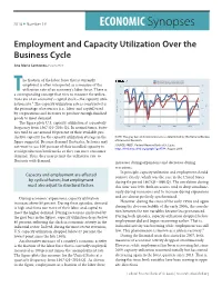 Employment and Capacity Utilization Over the Business Cycle