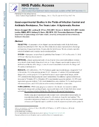 Quasi-Experimental Studies in the Fields of Infection Control and Antibiotic Resistance, Ten Years Later: a Systematic Review