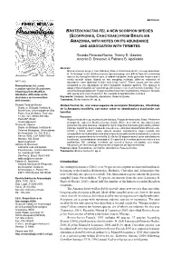 (Scorpiones, Chactidae) from Brazilian Amazonia, with Notes on Its Abundance and Association with Termites