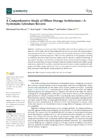 A Comprehensive Study of Hbase Storage Architecture—A Systematic Literature Review