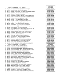Bar Code Subject Code & Name : 01