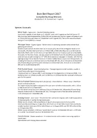 Bute Bird Report 2017 Compiled by Doug Menzies (Assisted by R