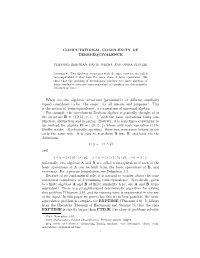 COMPUTATIONAL COMPLEXITY of TERM-EQUIVALENCE When Are Two Algebraic Structures