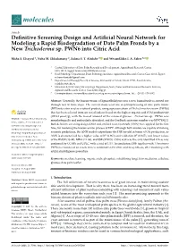 Definitive Screening Design and Artificial Neural Network For