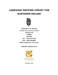 Languages and Area Spoken for Chitipa