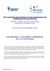 Pré Programme Congrès 2011