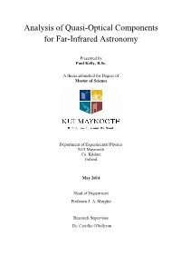 Analysis of Quasi-Optical Components for Far-Infrared Astronomy