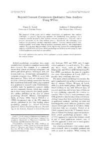 Beyond Constant Comparison Qualitative Data Analysis: Using Nvivo