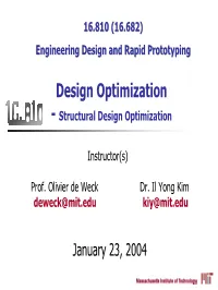 Design Optimization - Structural Design Optimization