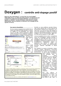 Doxygen : Contrôle Anti-Dopage Positif