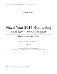 FY 2016 Monitoring Report