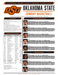 Game Center 2020-21 Schedule / Results Projected Cowboy Starters