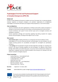 PFA CE Project Fact Sheet